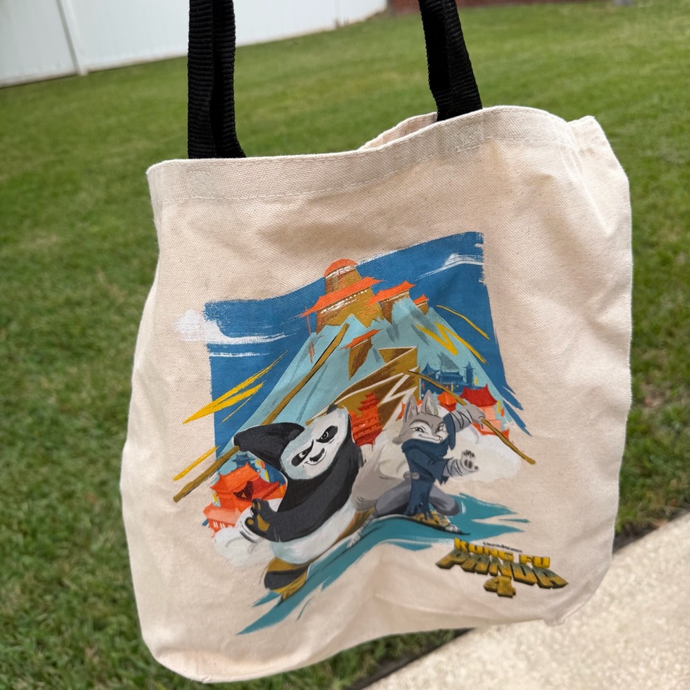 Dreamworks Kung Fu Panda 4 promotional canvas tote bag